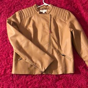 Tan leather jacket